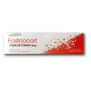 FOSTINOCORT ( FUSIDIC ACID 2% + BETAMETHASONE 0.1% ) TOPICAL CREAM 20 GM